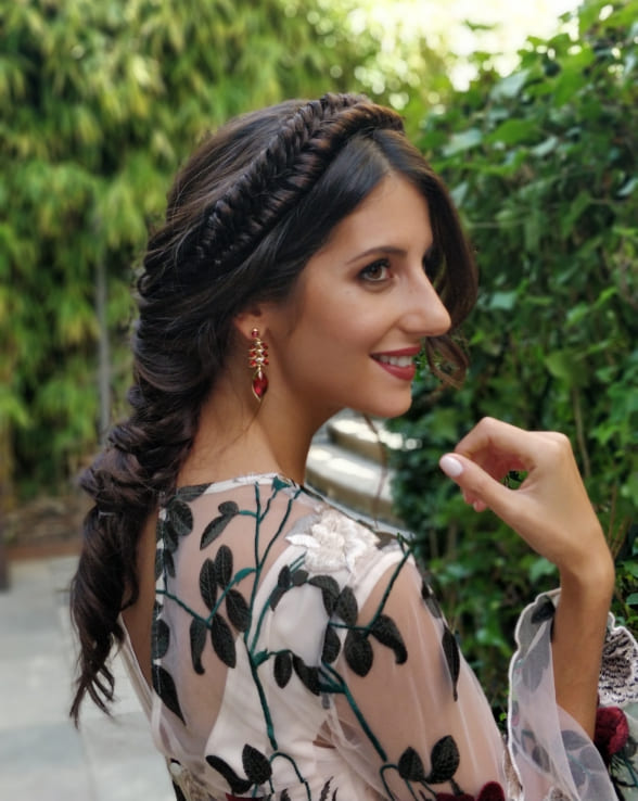 Peinado de boda con trenza diadema Extensionmania