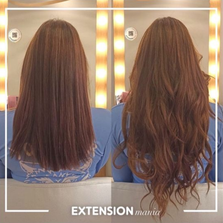 antes y después chueca extensiones de pelo