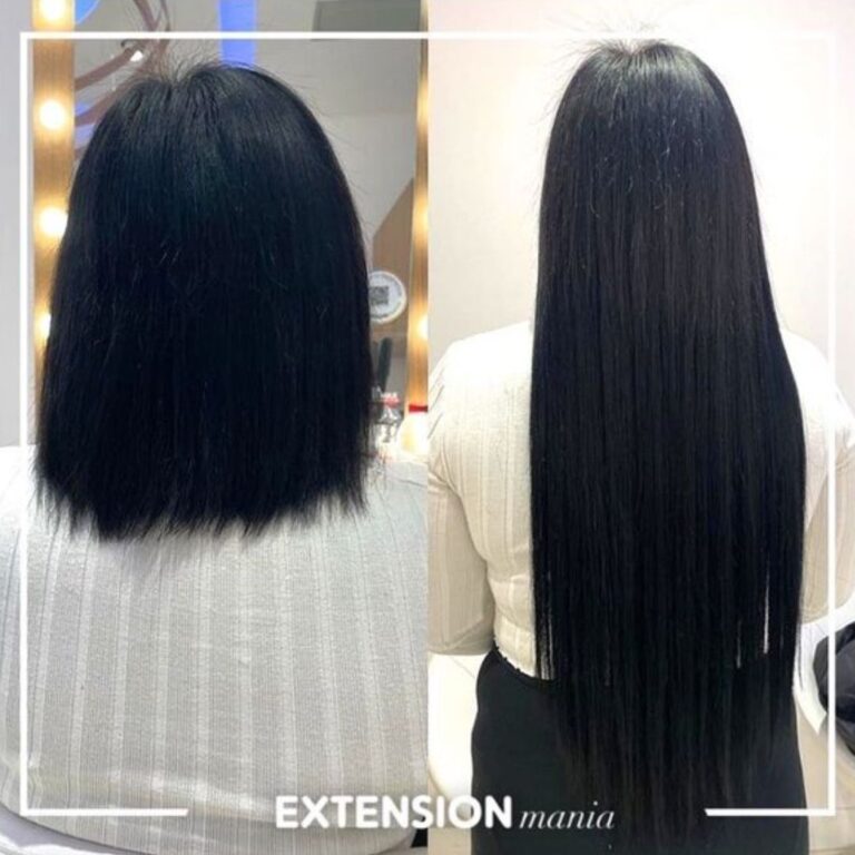 antes y después salon de Murcia de extensiones